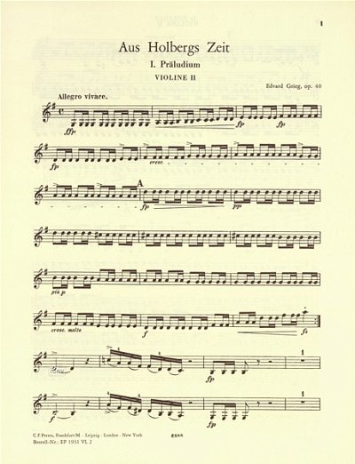 E. Grieg: Aus Holbergs Zeit - Suite Op 40