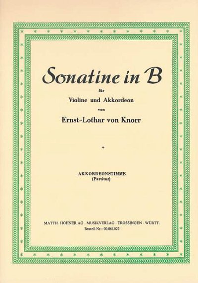 DL: E.-L. v. Knorr: Sonatine in B, VlAkk