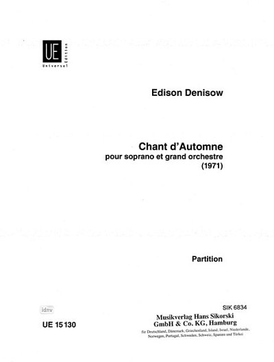 E. Denissow: Chant d'Automne , GesSOrch (Part.)