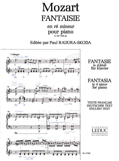 W.A. Mozart: Fantaisie No.3, K397 in D minor, Klav