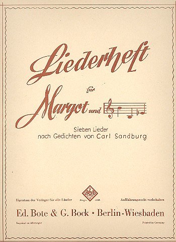 Liederheft für M. und H. H. Stuckenschmidt