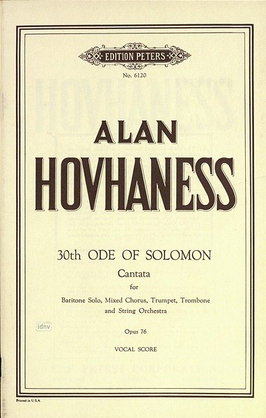 A. Hovhaness: 30th Ode Of Solom Op 76