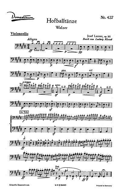 J. Lanner: Hofballtänze op. 161 , Salono (Vc)