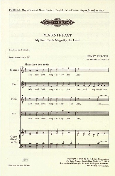 H. Purcell: Magnificat (My Soul Doth Magnify The Lord)