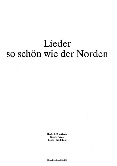 J. Frankfurter: Lieder so schön wie der Norden