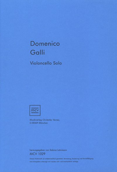 D. Galli: 12 Sonaten, Vc