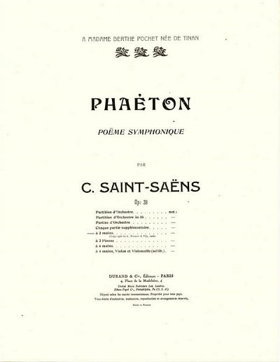 C. Saint-Saëns: Phaeton Poeme Symphonique opus 39