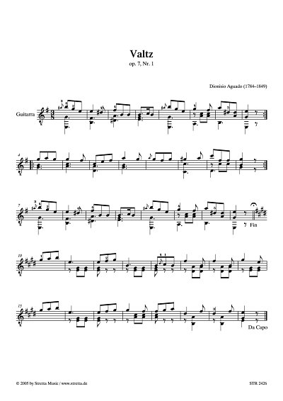 DL: D. Aguado: Walzer op. 7, Nr. 1