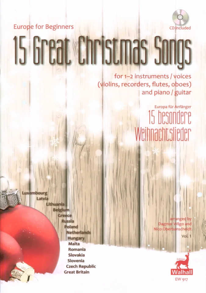 D. Wilgo: 15 besondere Weihnachtslieder, 1-2MelKlavGi (+CD) (0)