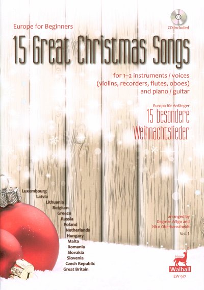 D. Wilgo: 15 besondere Weihnachtslieder, 1-2MelKlavGi (+CD)