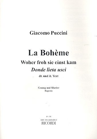 G. Puccini: Woher froh sie einst kam (La Boheme)