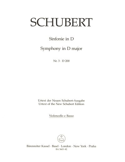 F. Schubert: Sinfonie Nr. 3 D-Dur D 200, Sinfo (VcKb)