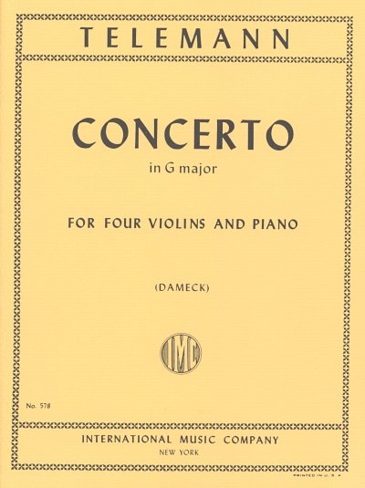 G.P. Telemann: Concerto In G Major (Dameck) (Bu)