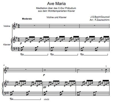 DL: C. Gounod: Ave Maria, VlKlav (Par2St)