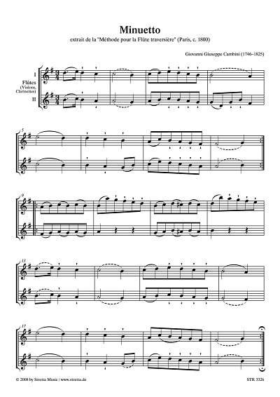 DL: G. Cambini: Minuetto aus der Methode pour la Flute trave