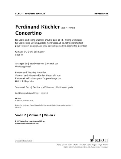 DL: F. Küchler: Concertino G-Dur (Vl2)
