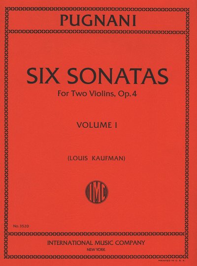 G. Pugnani: 6 Sonaten 1 op. 4, 2Vl (Sppa)