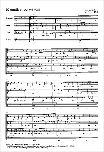 S. Dietrich: Magnificat octavi toni (mixolydisch)