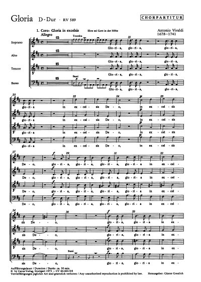 A. Vivaldi: Gloria in D RV 589, 3GesGchOrBc (Chpa)