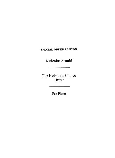 M. Arnold: The Hobson's Choice Theme For Piano, Klav