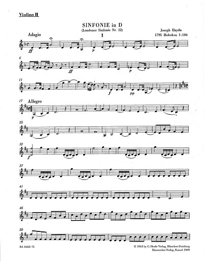 J. Haydn: Sinfonie D-Dur Hob. I:104 
