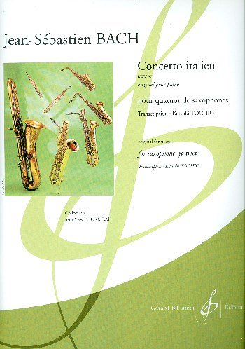 J.S. Bach: Concerto Italien BWV 971, 4Sax (Pa+St)