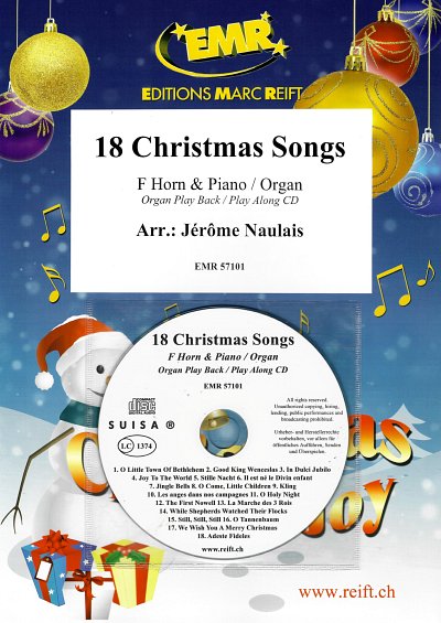 J. Naulais: 18 Christmas Songs, HrnOrg/Klav (+CD)