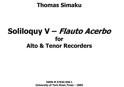 T. Simaku: Soliloquy V (Part.)