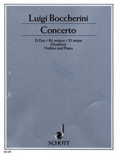 L. Boccherini: Concerto D-Dur G 486 , VlOrch (KASt)