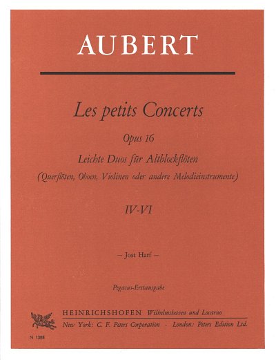 Aubert Jacques: Les Petit Concerts Op 16 Nr 4-6
