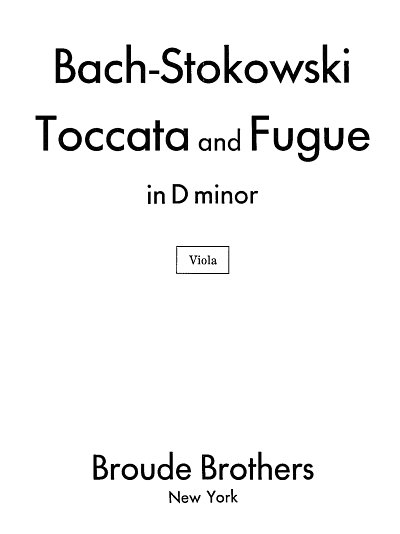 J.S. Bach: Toccata and Fugue d minor BWV 565, SinfOrch (Vla)