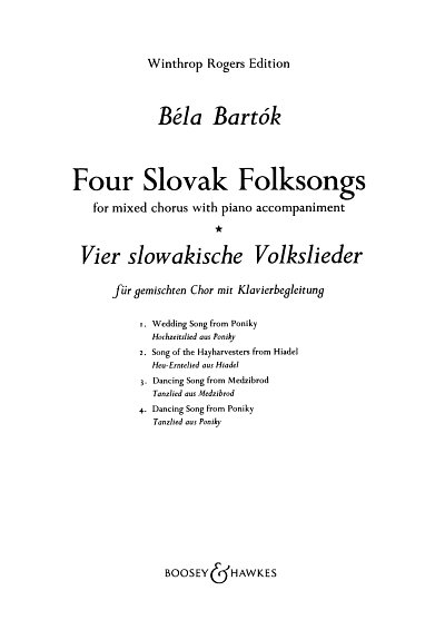 B. Bartók: 4 Slovak Folk Songs, GchKlav