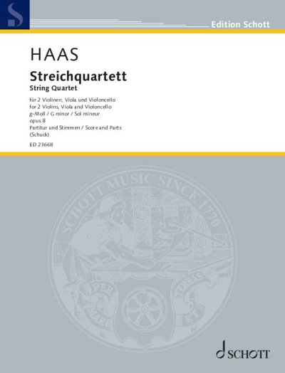 DL: J. Haas: Streichquartett, 2VlVaVc (Pa+St)