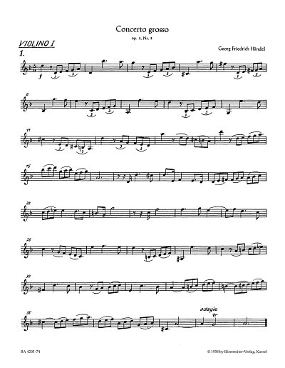 G.F. Haendel: Concerto Grosso D-Moll Op 3/5