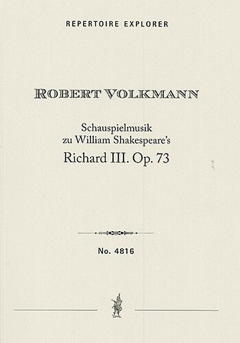 R. Volkmann: Schauspielmusik zu William Shakespe, Orch (Stp)