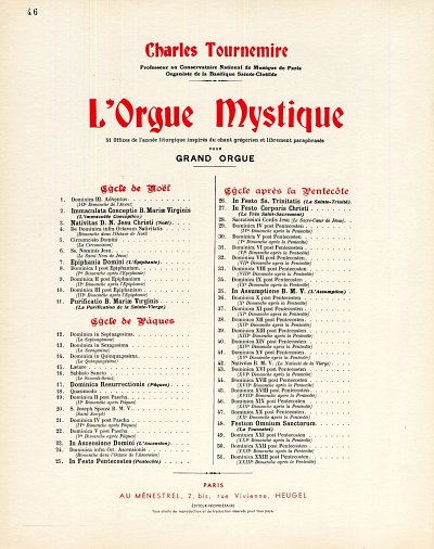 C. Tournemire: L'Orgue mystique Vol.46, Org