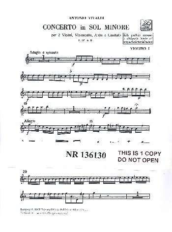 A. Vivaldi: Concerto Grosso G-Moll Op 3, 2VlVcStrBc (Stsatz)