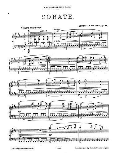 C. Sinding: Piano Sonata In B Minor Op.91, Klav
