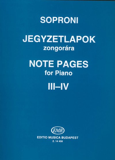 J. Soproni: Note Pages III-IV