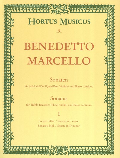 B. Marcello: Sonaten I, Ablf/FlVlBC (Pa+St)