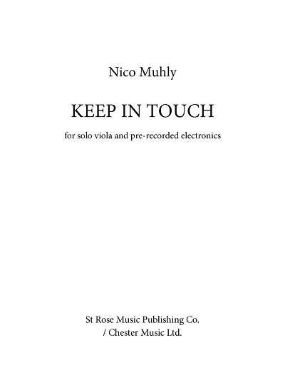 N. Muhly: Keep In Touch (Pa+Onl)