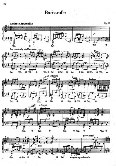 M. Lyssenko: Barcarolle op. 15, Klav