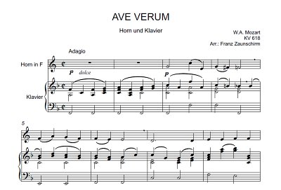 DL: W.A. Mozart: Ave verum corpus, HrnKlav (Par2St)