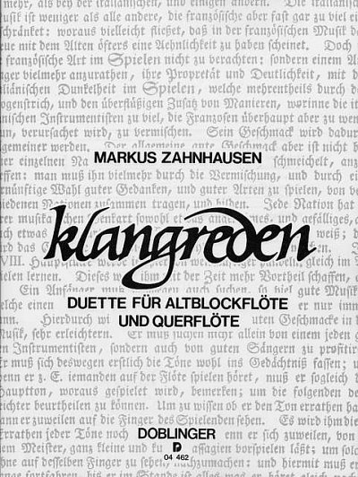 Zahnhaus, Markus (*1965): Klangreden 10 Duette fuer Altblock