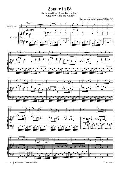DL: W.A. Mozart: Sonate in B fuer Klarinette und Klavier, KV