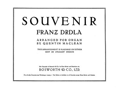 Souvenir For Organ, Org