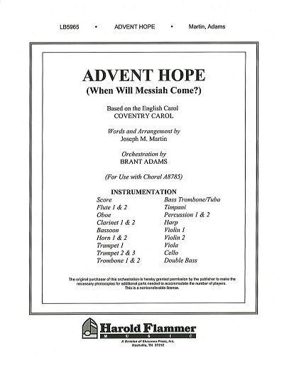 J. Martin: Advent Hope, Sinfo (Pa+St)