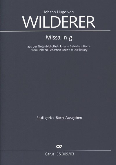 J.H.v. Wilderer: Missa in g, Gch4Str (KA)