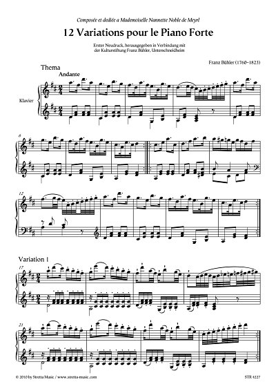 DL: F. Buehler: 12 Variations pour le Piano Forte