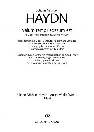 M. Haydn: Velum templi scissum est, GchOrg (Part.)